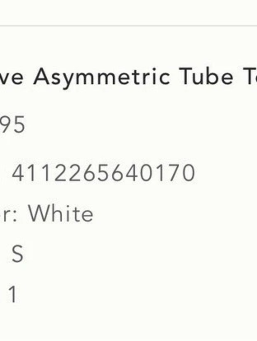 Maeve Asymmetric Tube Top White Size Small